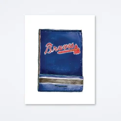 Atlanta Braves Navy Art Print