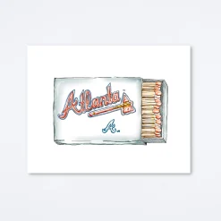 Atlanta Braves White Art Print