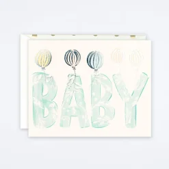 Baby Aqua Letters Card