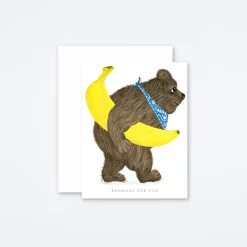 Bananas For You Bear Card