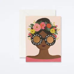 Flower Crown Birthday Girl Card