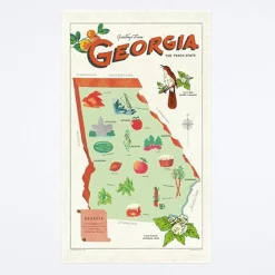 Georgia Map Tea Towel