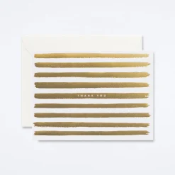 Gold Stripes Thank You Card