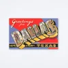 Greetings From Dallas Red and Blue Postcard
