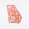 Greetings From Georgia Die Cut Postcard