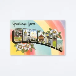 Greetings From Georgia White Blossom Postcard