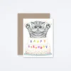 Kitten Jumping Out Of Cake Card
