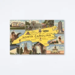 Map and Scenes of North Carolina Postcard