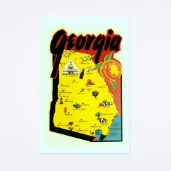 Map of Georgia Postcard