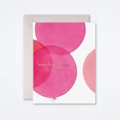 Pink Balloons Birthday Card