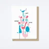 Tower of Birthday Birds Card
